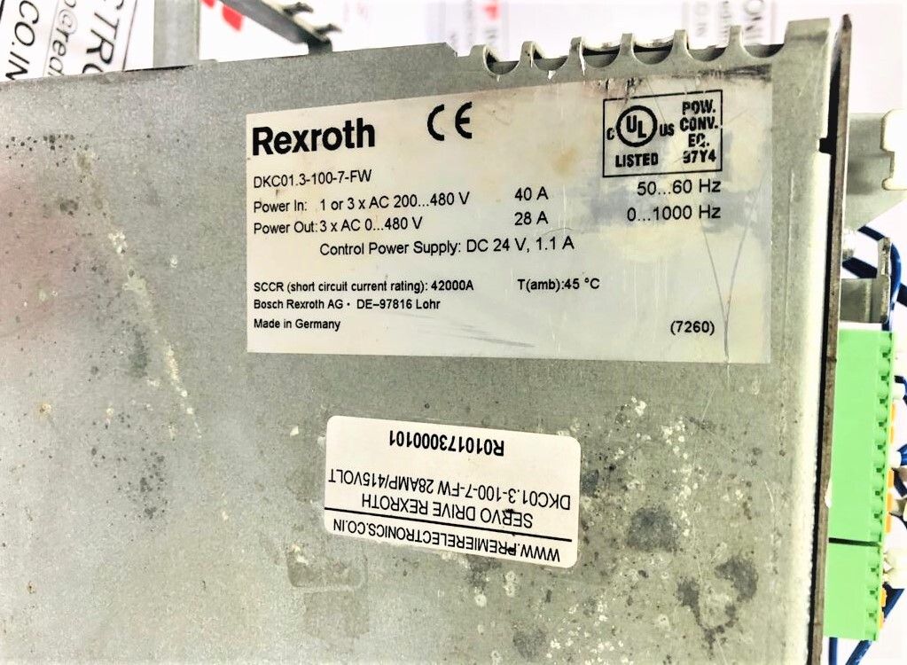 SERVO DRIVE REXROTH 28AMP 415V DKC01.3-100-7-FW