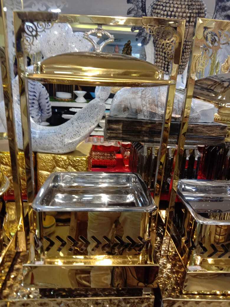 Hotel Restaurant Round Design Chafing Dishes Buffet Food Warmer Chafing Dish Buffet Set Luxury