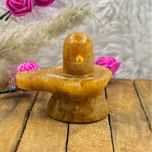 Easy To Clean Yellow Aventurine Shivling For Home Decoration