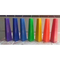7 Chakra Pyramid Pillars Candle - Soy Wax, 7 Inch | Multicolour, Handmade, Cotton Wick For Home Decoration, Religious Activity, Wedding