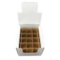 Partition Corrugated Box - Corrugated Kraft Paper, Rectangular Design, White Color, Single Wall 3 Ply | Laminated Material, Customized Size, Embossing Finish