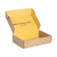 Offset Printed Corrugated Box - Corrugated Kraft Paper, 210x205x200 Mm, Matte Varnished Finish | Customized Size, Laminated Material, Embossing