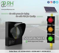 Green solar traffic blinker light