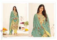 Pure Cotton Unstitch Suit With Embroidery