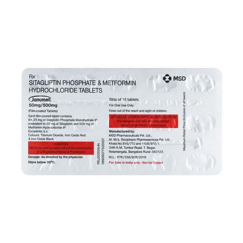 100Mg Sitagliptin Phosphate And Metformin Hydrochloride Tablets - Drug Type: General Medicines