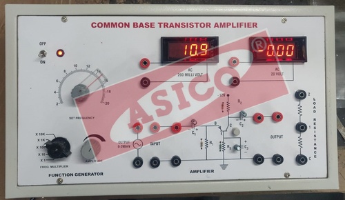 Common Base  Amplifier with Function Generator and AC Digital meters