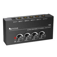 FIFINE N5  Four Channel Line Mixer With Individual Volume Control