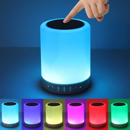 LED Touch Lamp Portable Bluetooth Speaker Wireles  speaker Light USB Rechargeable Portable with TWS