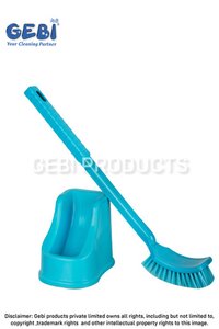 Long Handle Single Hockey Toilet Brush With Container