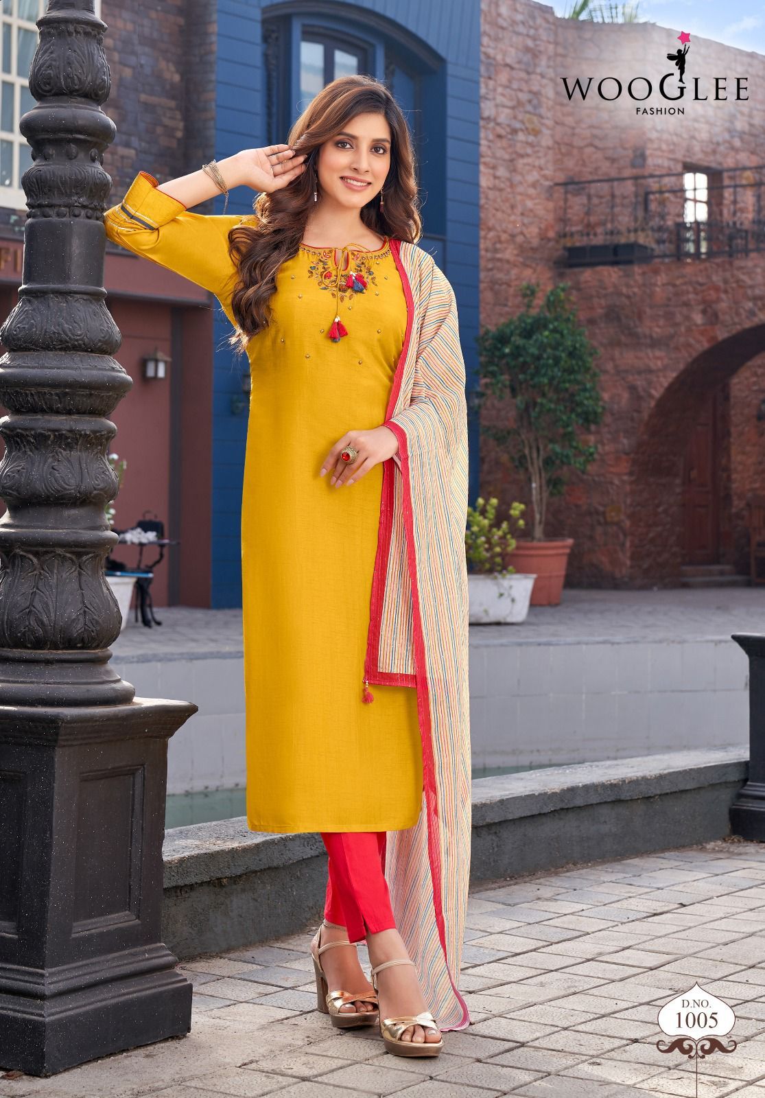 Rayon Weaving Kurti Pant Set