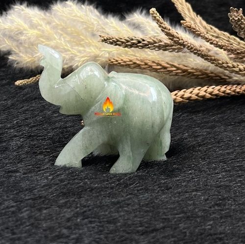 Easy To Clean Green Aventurine  Elephant For Home Decoration