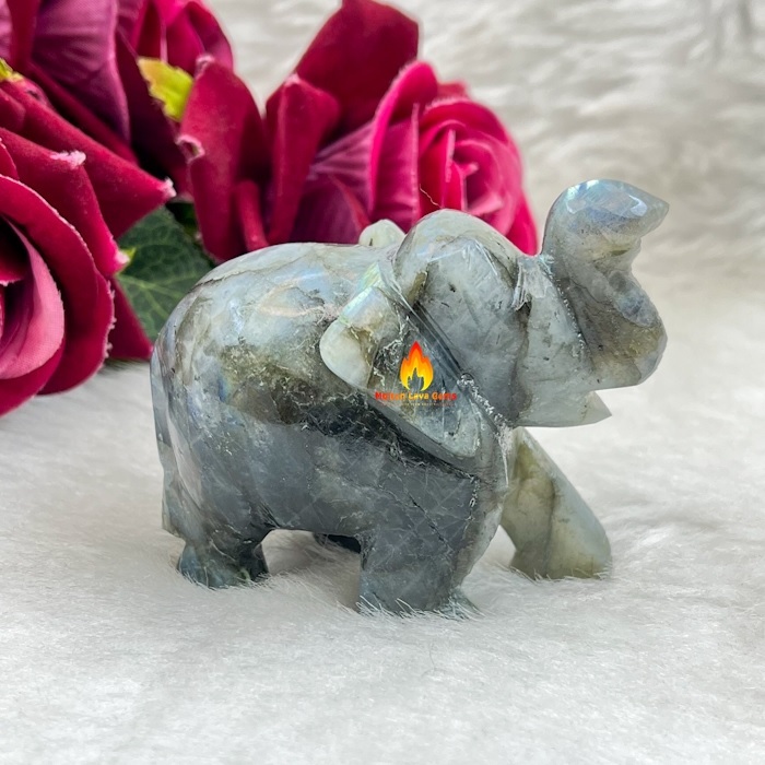 Labradorite  Elephant For Home Decoration