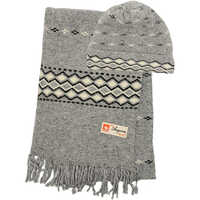 Mutlicolored Angora Wool Muffler With Cap