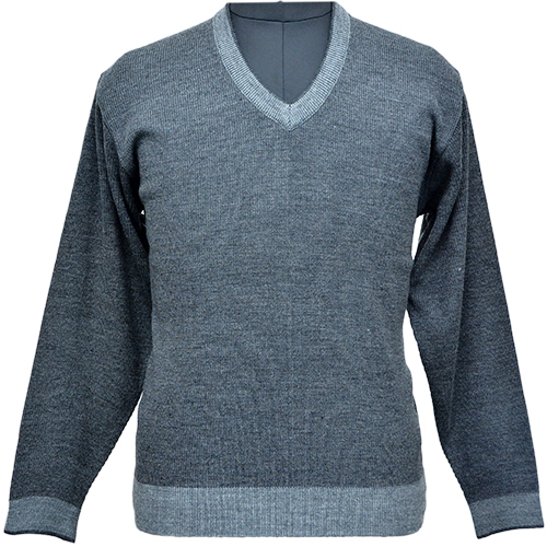 Ribbed Knit Acrylic Wool Pullover