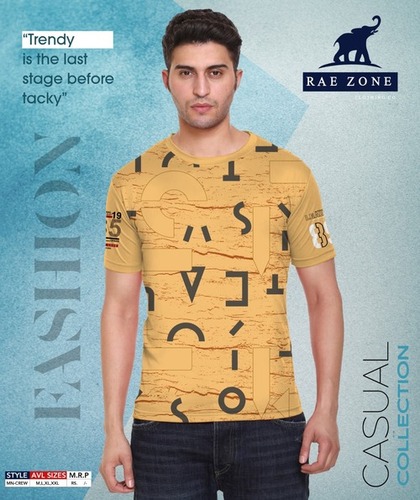 Men's T-Shirts - Cotton Printed Fabric Half Sleeve Design for All Seasons