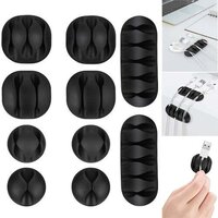 Cable Clips Multi Purpose Cable Organizer Wire Holder For Desk And Table Use (1334) - Rubber Material, Black Color | Ideal For Organizing Cables And Wires