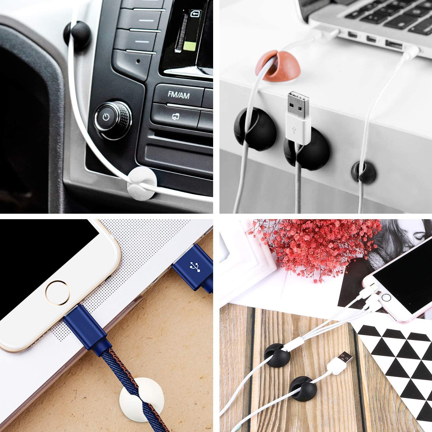 CABLE CLIPS MULTI PURPOSE CABLE ORGANIZER WIRE HOLDER FOR DESK AND TABLE USE (1334)