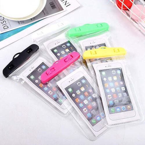 MOBILE WATERPROOF SEALED TRANSPARENT PLASTIC BAG/POUCH COVER FOR ALL MOBILE PHONES (4635)