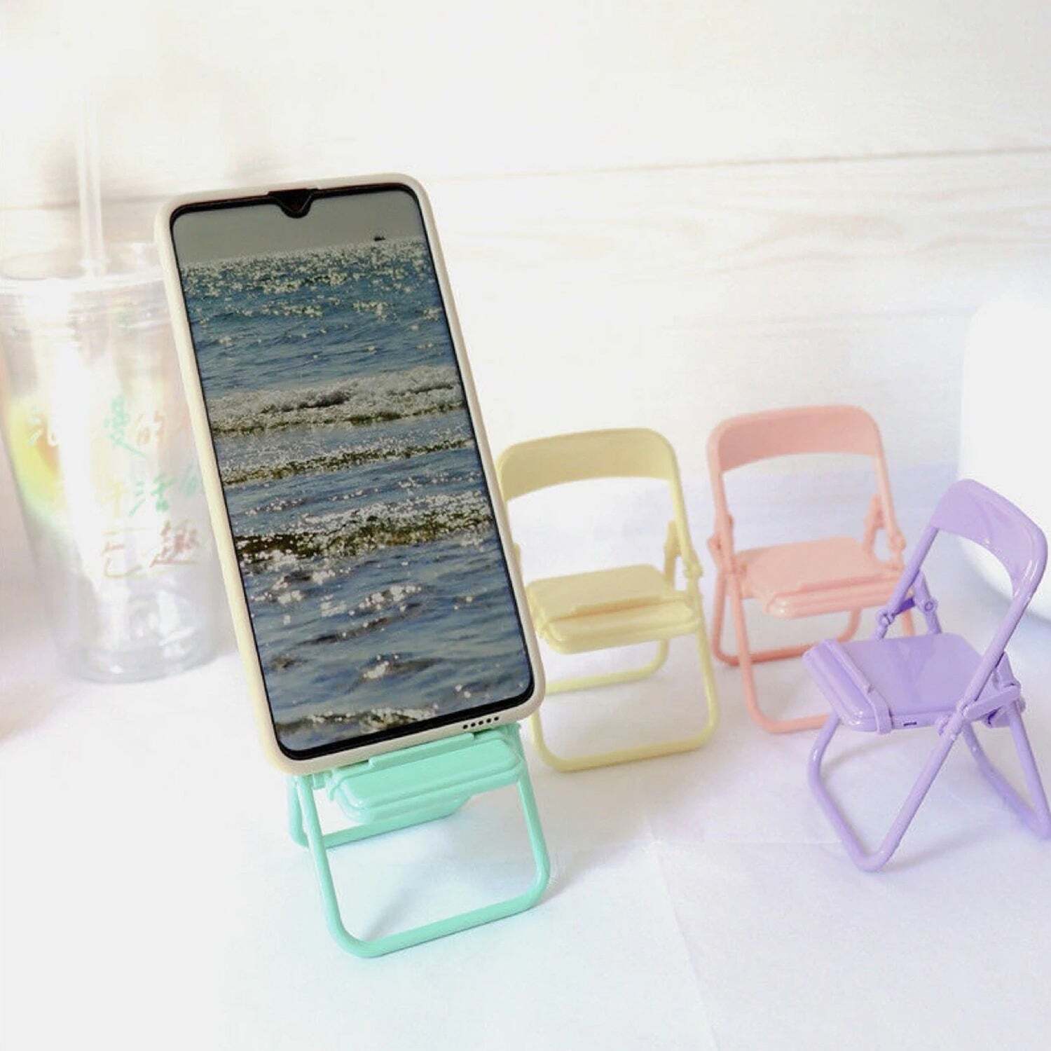 CHAIR STAND WITH BOX AS A MOBILE STAND FOR HOLDING AND SUPPORTING MOBILE PHONES EASILY (4847)