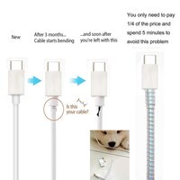 METALLIC FINISH CABLE SPIRAL PROTECTOR WIRE REPAIR PET CORD PROTECTOR HEADPHONE SAVER CABLE WRAP COVER FOR MAC CHARGING CABLE (6011)