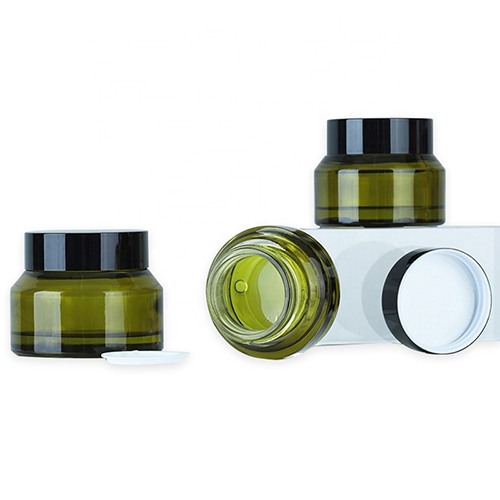 Green Slant Shoulder Glass Jar