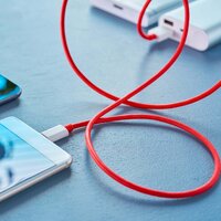 UNIQUE TYPE C DASH CHARGING USB DATA CABLE FAST CHARGING CABLE DATA TRANSFER CABLE FOR ALL C TYPE MOBILE USE 1 METER (RED) (6036)