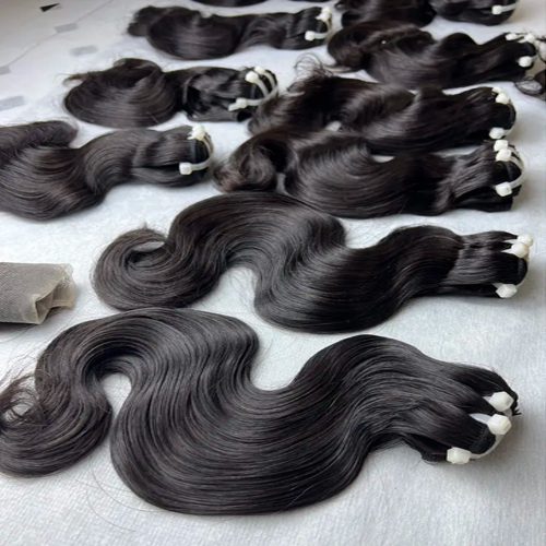 Raw Wavy Weft Hair Super Double Drawn Vietnamese Hair Extensions