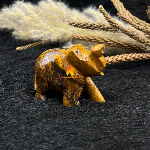 Yellow Mariam Jasper  Elephant For Home Decoration