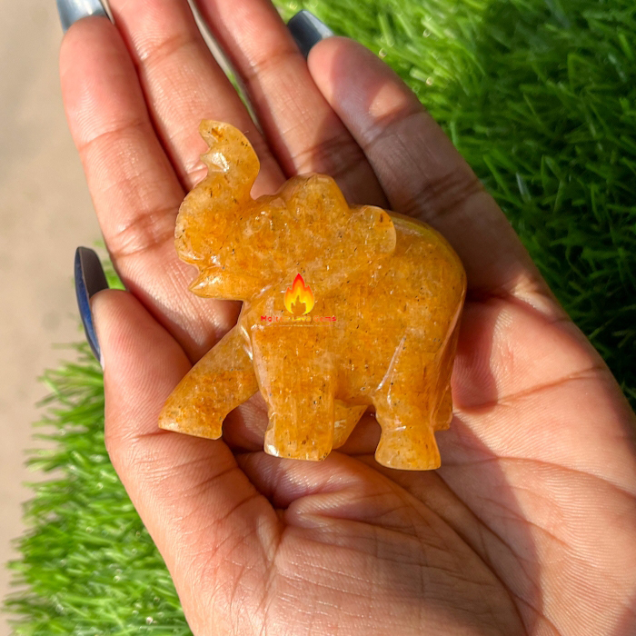 Yellow Aventurine  Elephant For Home decoration