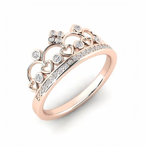 Wedding Diamond Ring In Natural Diamond 14K Rose Gold For Womens Diamond Carat Weight: 0.25 Carat