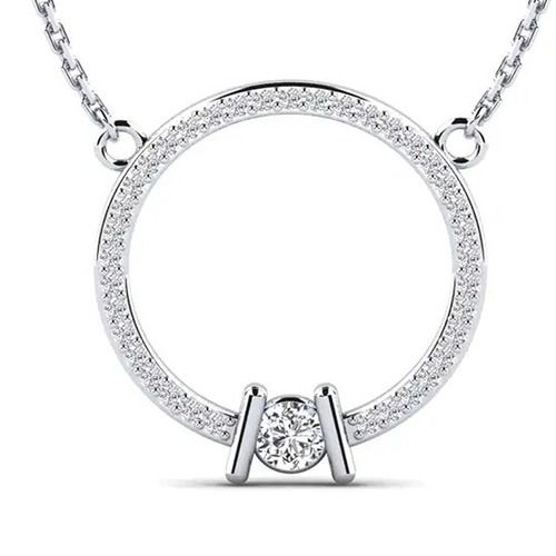 Natural Diamond Pendant In 14k White Gold From Gemone Diamonds Diamond Carat Weight: 0.30 Carat