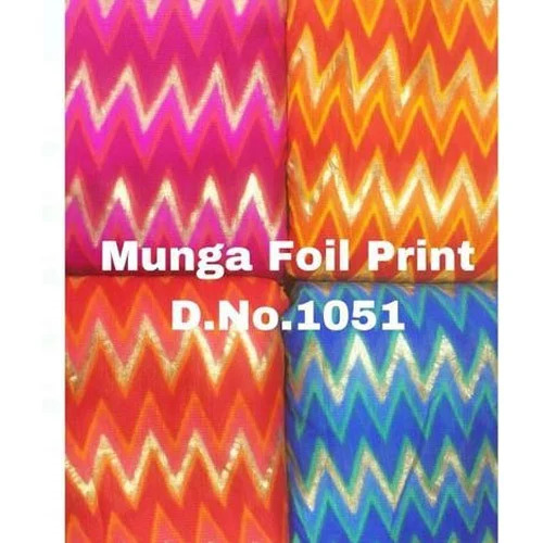 Kota Checks Print Fabric With Foil