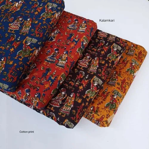 Kalamkari Print Fabrics On Cambric