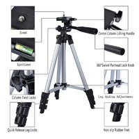 UNIVERSAL LIGHTWEIGHT TRIPOD WITH MOBILE PHONE HOLDER MOUNT AND CARRY BAG FOR ALL SMART PHONES (6253)
