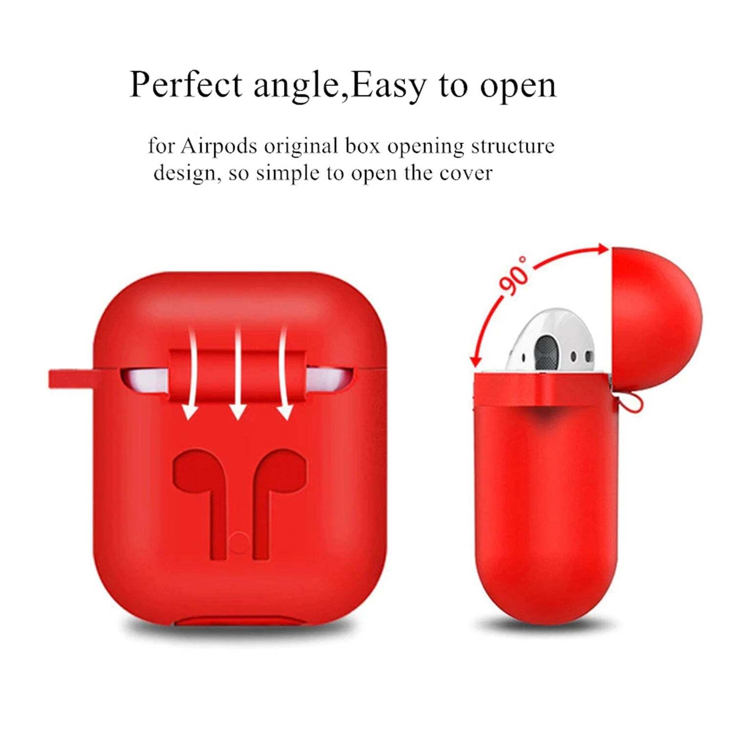 SILICONE SHOCKPROOF PROTECTION WIRELESS HEADPHONES CARRYING BOX COVER WITH METAL KEYCHAIN (6473)