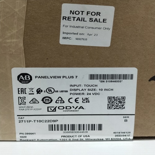 ALLEN BRADLEY PANELVIEW PLUS7 2711P-T10C22D9P TOUCH SCREEN