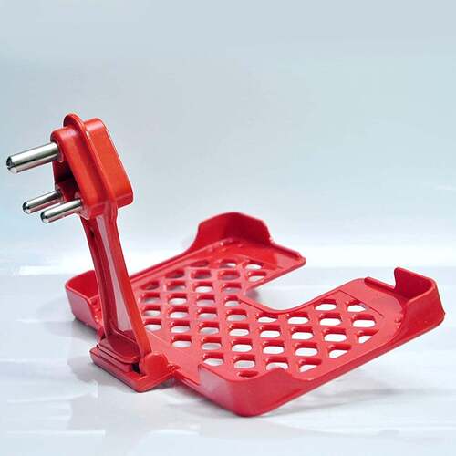 MULTI-PURPOSE WALL HOLDER STAND FOR CHARGING MOBILE JUST FIT IN SOCKET AND HANG (RED) (6496)