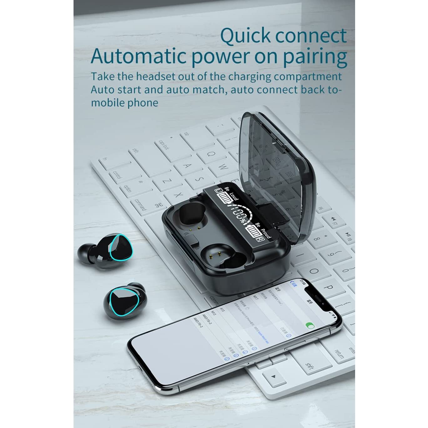 NEWEST WIRELESS IN EAR EARBUDS BLUETOOTH 5.0 HEADPHONES MINI STEREO EARBUDS SPORT HEADSET BASS SOUND BUILT-IN MICPHONE (6644)