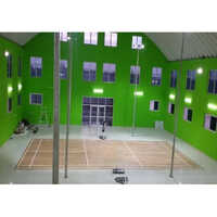 Teak Wood Badminton Court Flooring - 21mm Thickness, Brown Color | Anti-slip Surface, Shock-absorbent Design