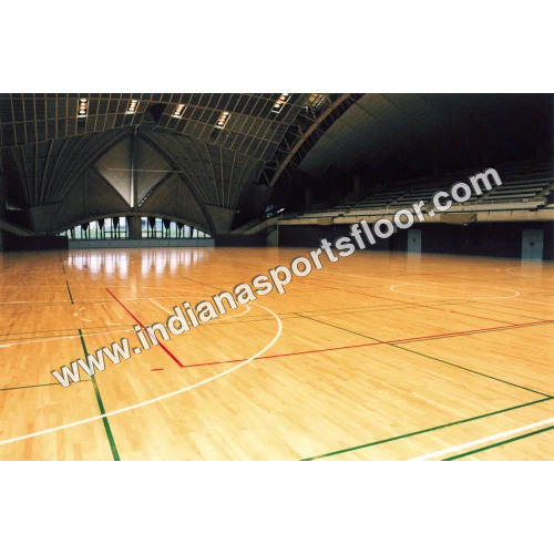 Brown Badminton Court Maple Wood Flooring