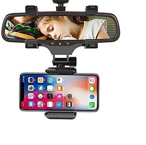 360° New Rearview Mirror Phone Holder Multifunctional Car Phone Mount Mobile Holder