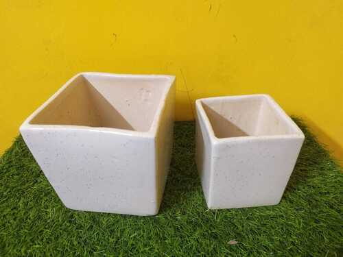 Square ceramic pot