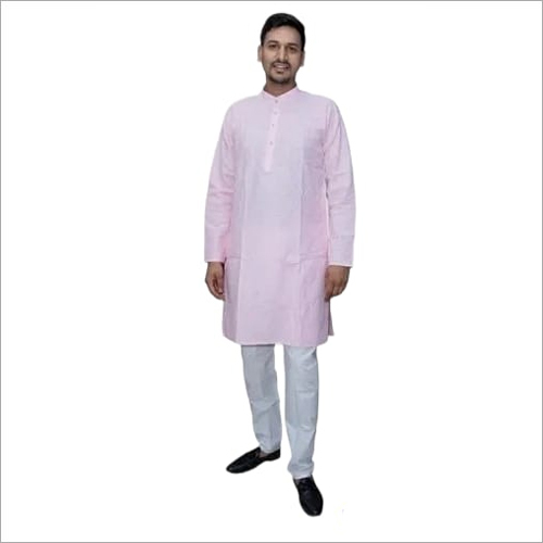 Mens Cotton Plain Kurta Pajama