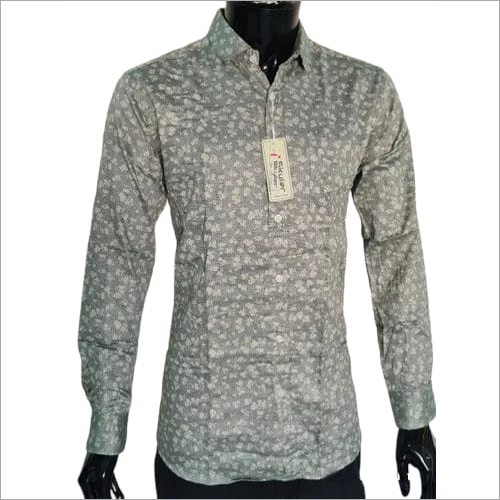 Men Printed Poly Cotton Shirt