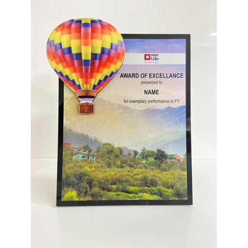 Hot Air Balloon Themed Customized Wooden Plaque Award