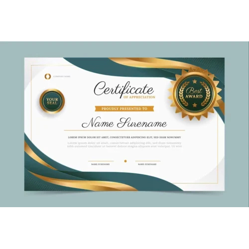Customized Award Certificate