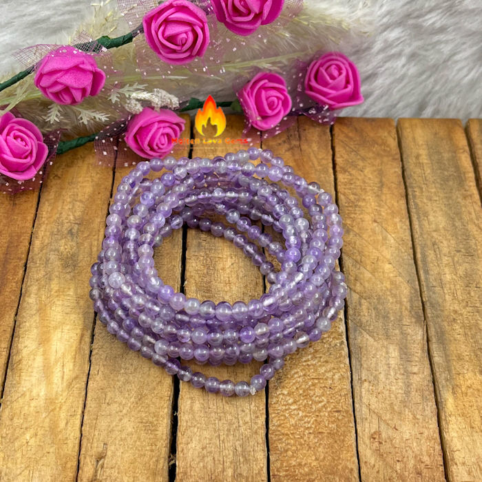 Amethyst  4 MM  Bead Stretchy Bracelets