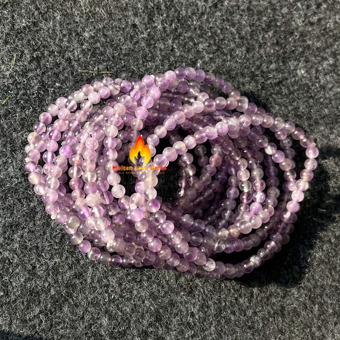 Amethyst  4 MM  Bead Stretchy Bracelets