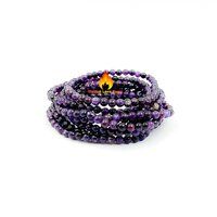 Lepidolite 4 MM  Bead Stretchy   Bracelet