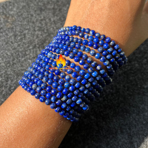 Lapis Lazuli 4 MM  Bead Stretchy Bracelet